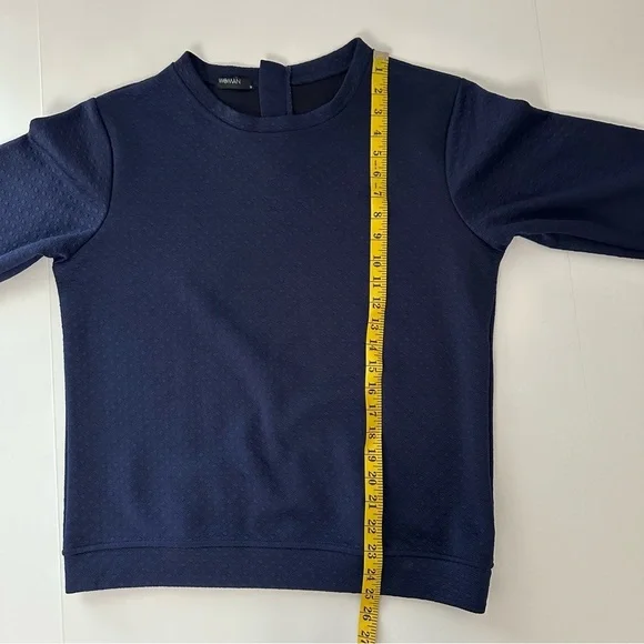 Womens Classic Navy Crewneck Sweater - Picture 4 of 10